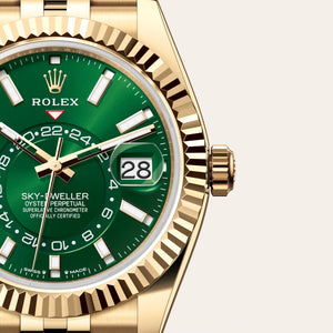 Rolex Sky-Dweller men's mirror watch, green dial – view 2