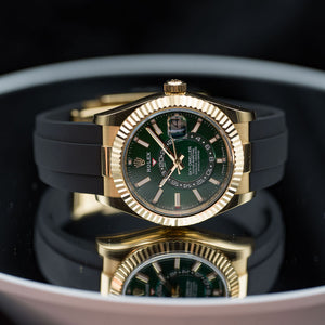 Rolex Sky-Dweller men's mirror watch, green dial – view 7