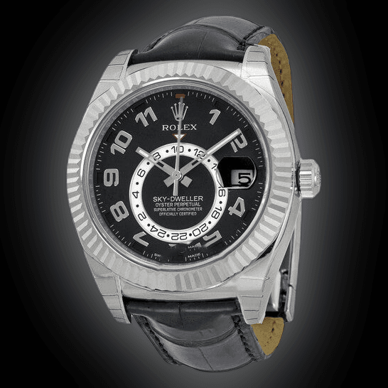Rolex Sky-Dweller 42mm men's mirror watch, black Arabic numeral dial – view 3