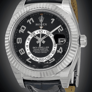 Rolex Sky-Dweller 42mm men's mirror watch, black Arabic numeral dial – view 4