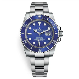 Rolex Submariner 41mm Men's Mirror Automatic Watch – Blue Dial, Blue Bezel & Silver Stainless Steel Bracelet