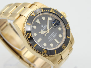 Rolex Submariner men's mirror watch, black dial, gold-tone stainless steel bracelet – view 4