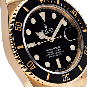 Rolex Submariner men's mirror watch, black dial, gold-tone stainless steel bracelet – view 7