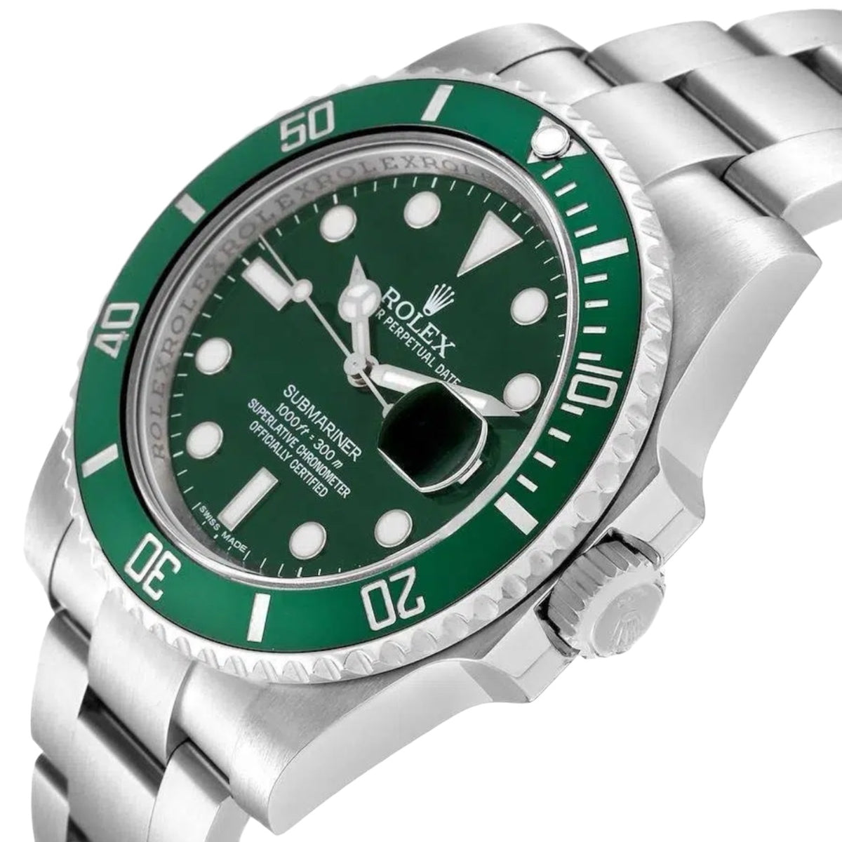 Rolex Submariner men's mirror watch, green dial – view 3
