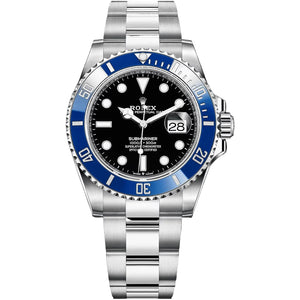 Rolex Submariner 41mm Men's Mirror Automatic Watch – Black Dial, Blue Bezel & Silver Stainless Steel Bracelet