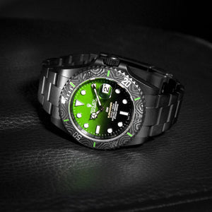 Rolex Submariner 41mm men's mirror watch, green ombré dial, black patterned bezel – view 4