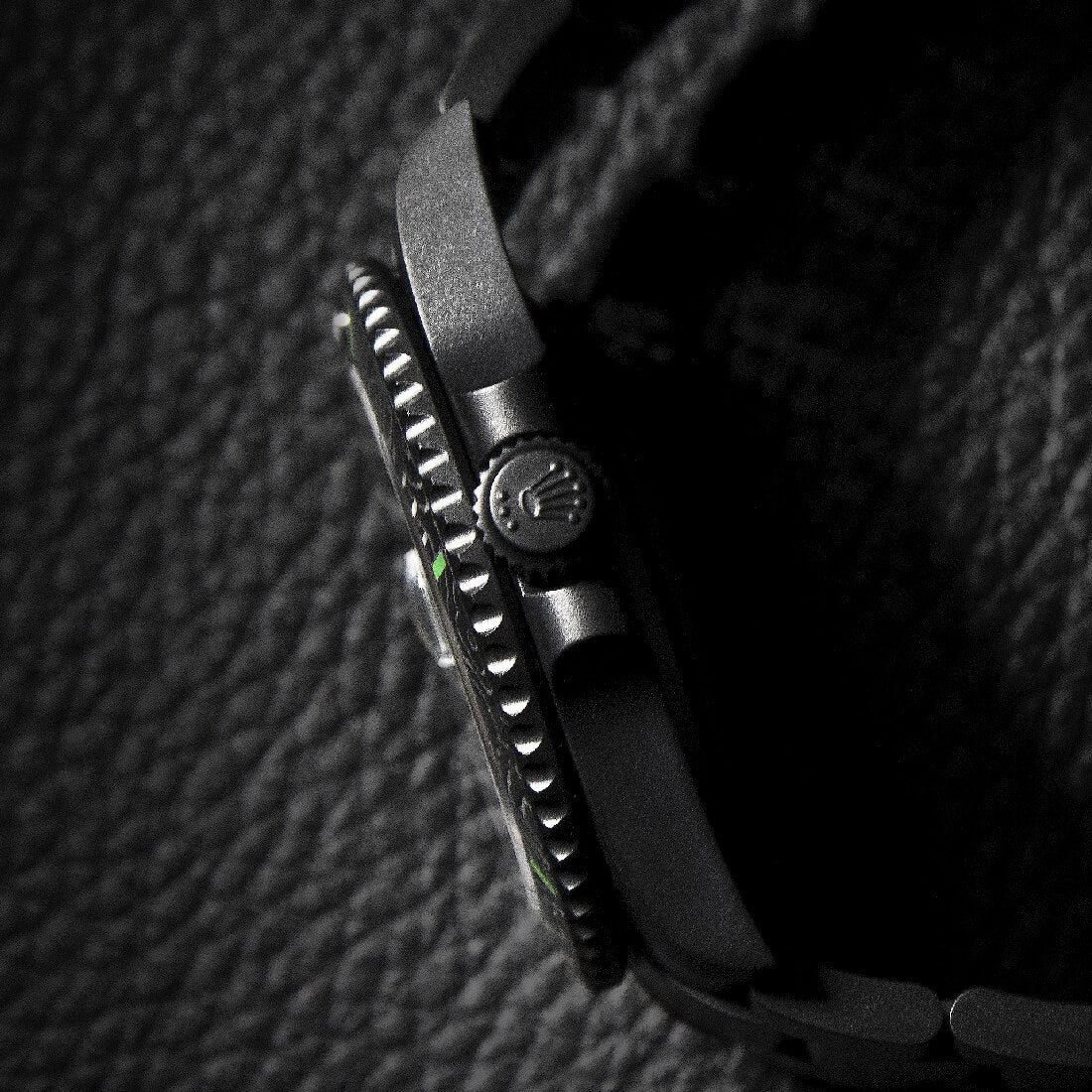 Rolex Submariner 41mm men's mirror watch, green ombré dial, black patterned bezel – view 7