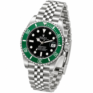 Rolex Submariner 36mm unisex mirror watch, black dial, green bezel – view 2