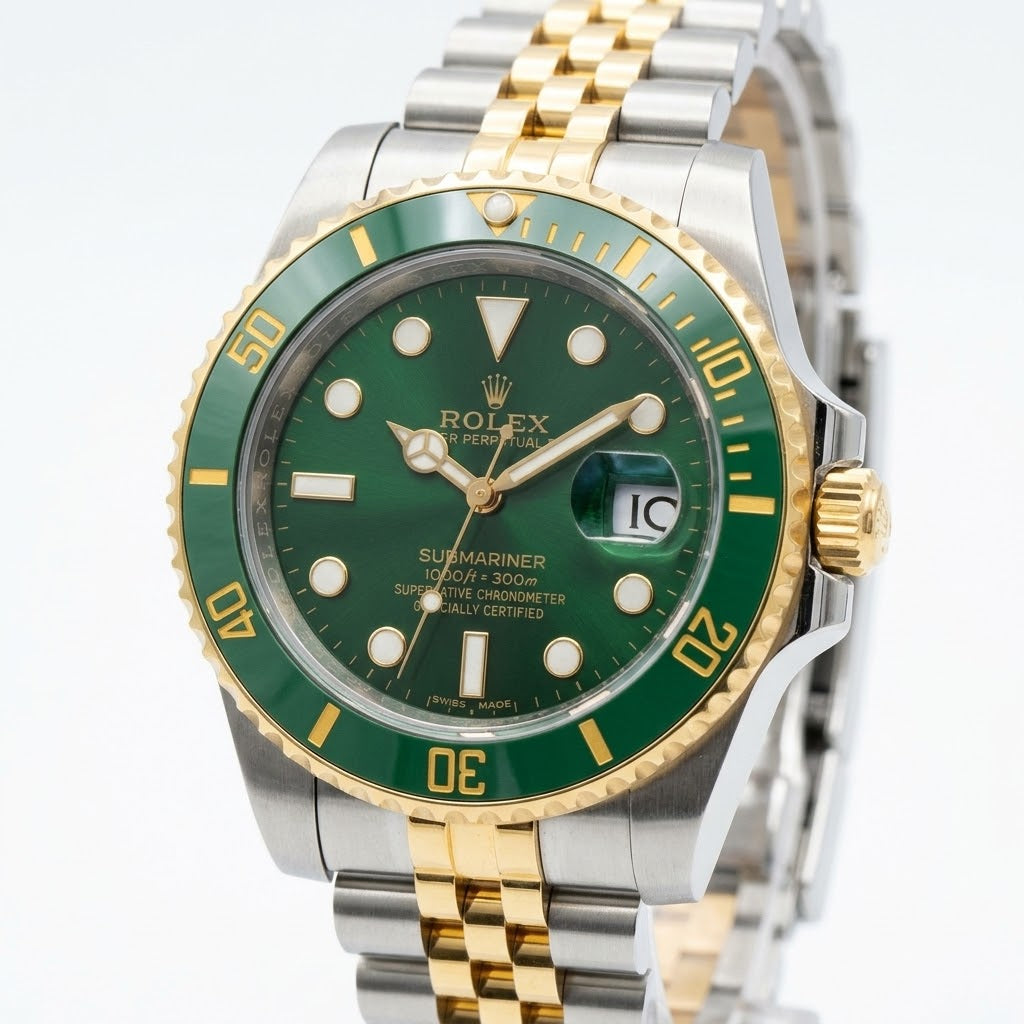 Rolex Submariner 36mm unisex mirror watch, green dial, green bezel – view 3