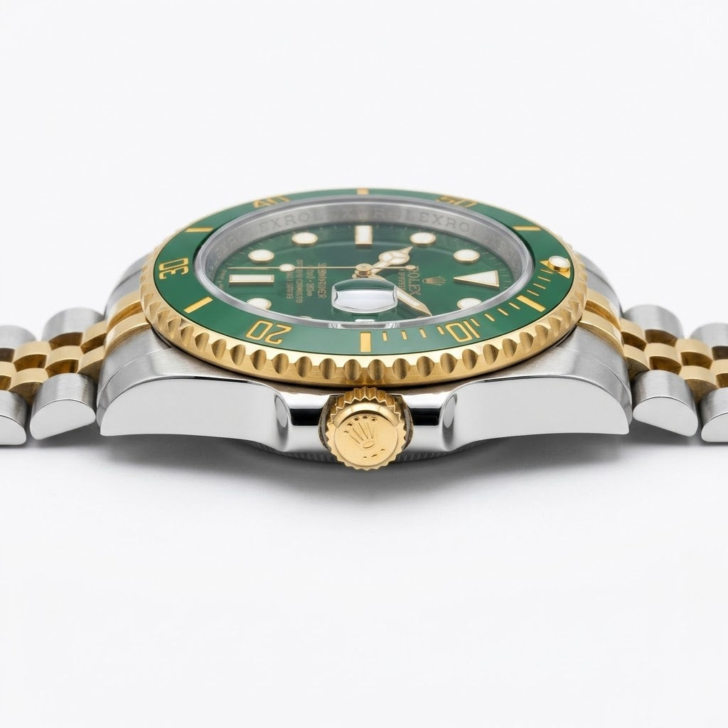 Rolex Submariner 36mm unisex mirror watch, green dial, green bezel – view 6