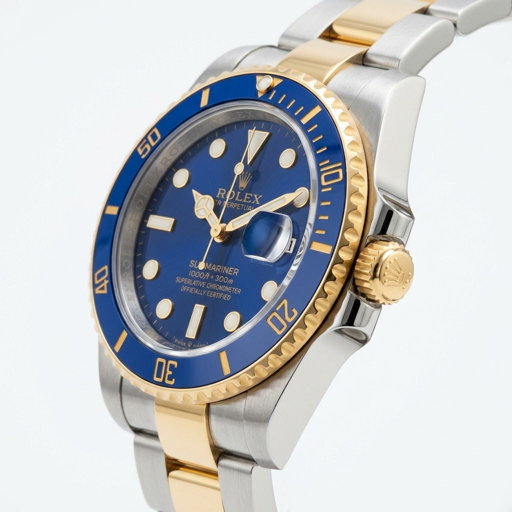 Rolex Submariner 36mm unisex mirror watch, blue dial, blue bezel – view 5
