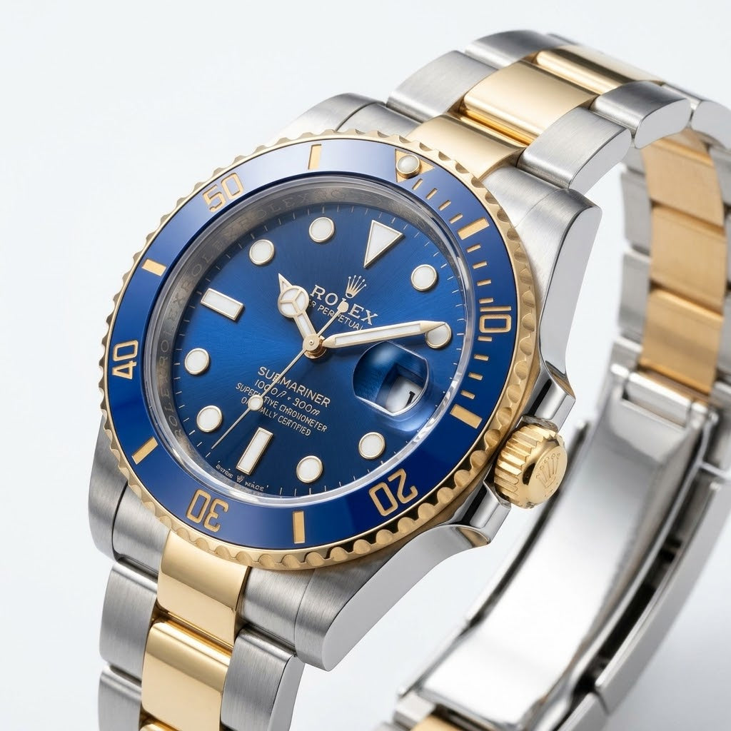 Rolex Submariner 36mm unisex mirror watch, blue dial, blue bezel – view 2