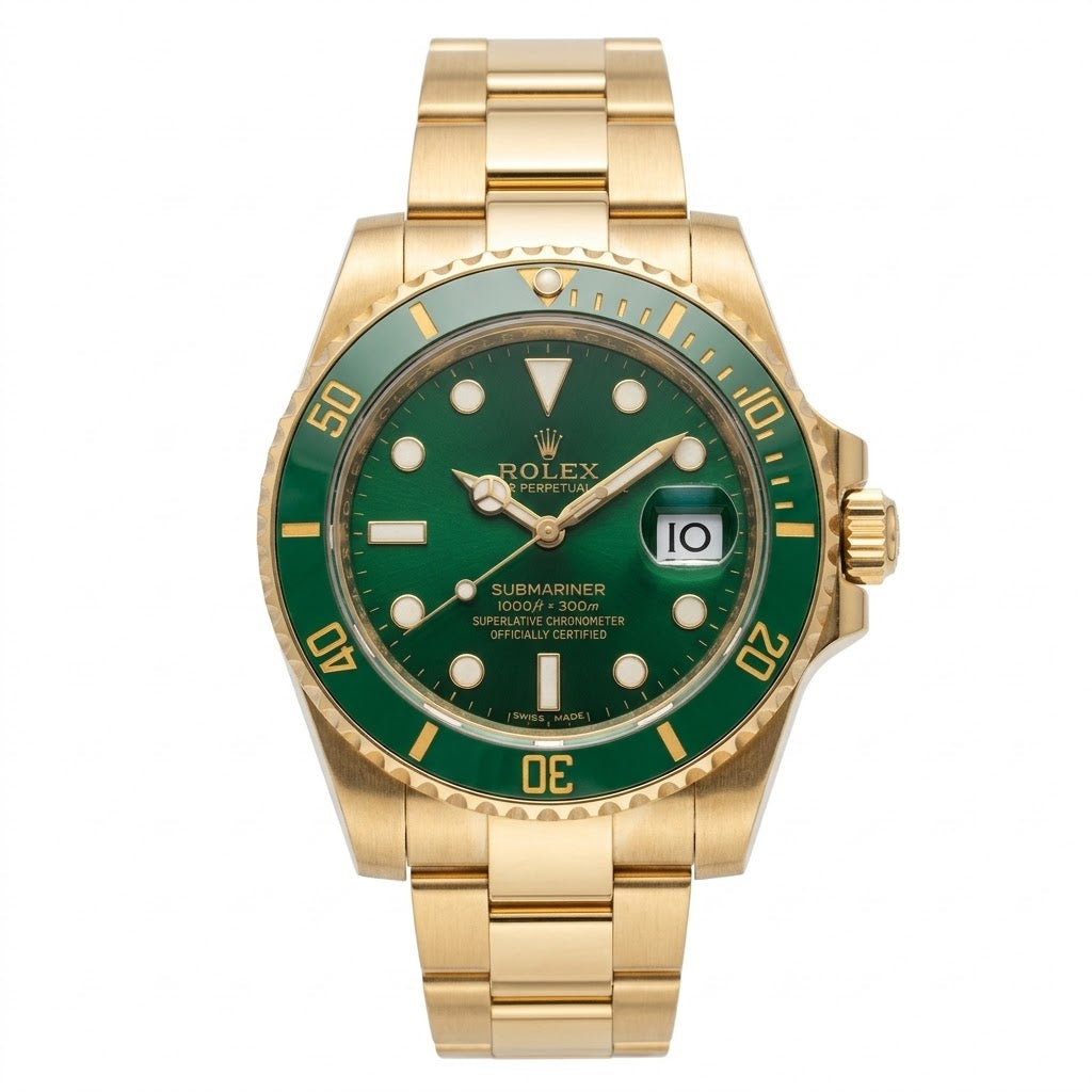 Rolex Submariner 36mm unisex mirror watch, green dial, green bezel – view 2