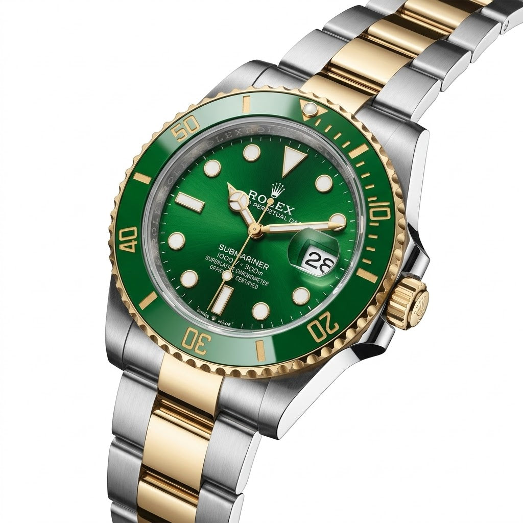 Rolex Submariner 36mm unisex mirror watch, green dial, green bezel – view 3