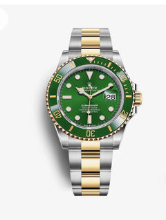Rolex Submariner 36mm Unisex Mirror Automatic Watch – Green Dial, Green Bezel & Two-Tone Silver & Gold-Tone Stainless Steel Three-Link Bracelet