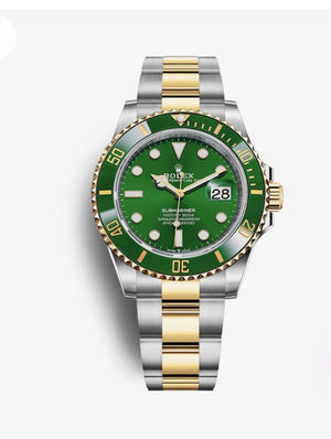 Rolex Submariner 36mm Unisex Mirror Automatic Watch – Green Dial, Green Bezel & Two-Tone Silver & Gold-Tone Stainless Steel Three-Link Bracelet