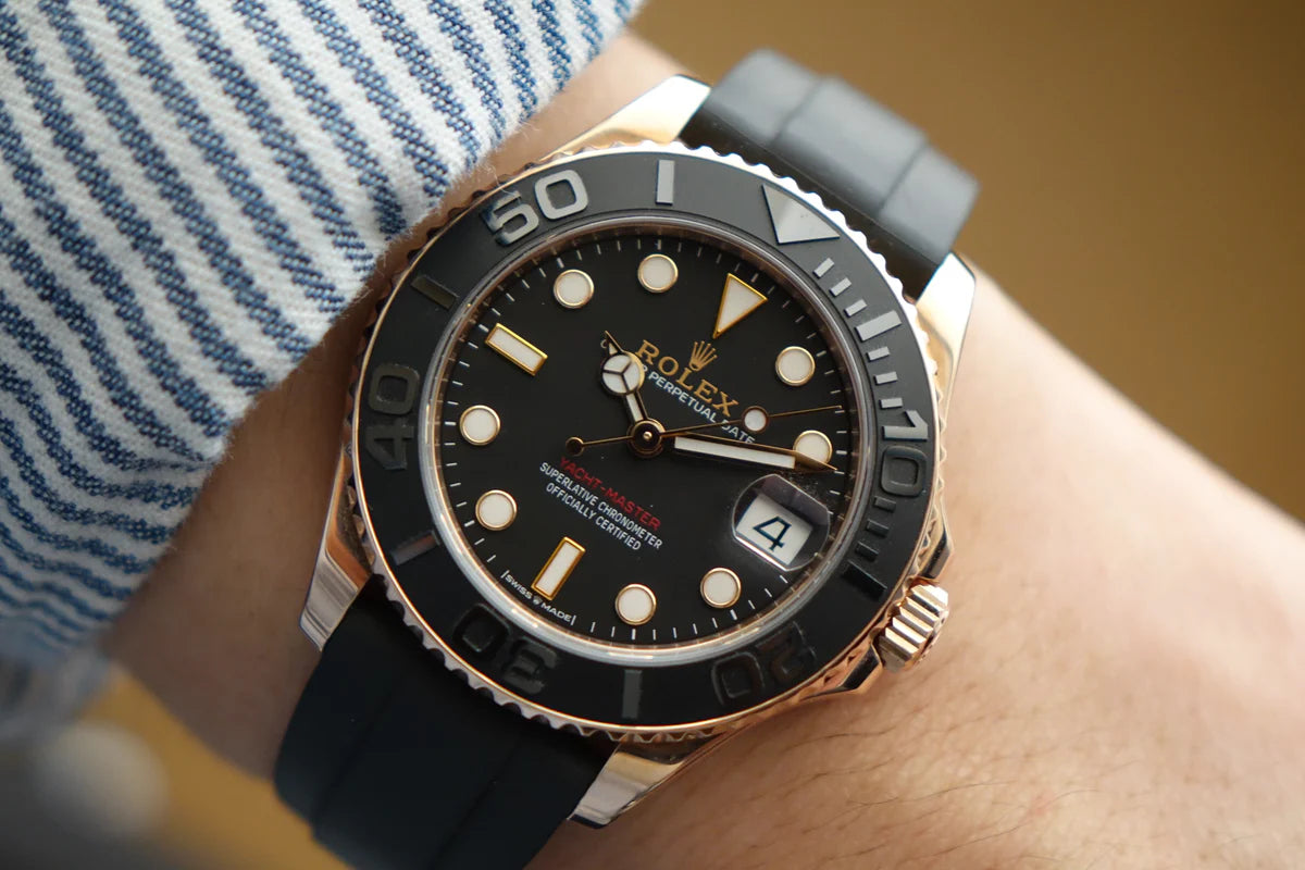 Rolex Yacht-Master men's mirror watch, black dial – view 12