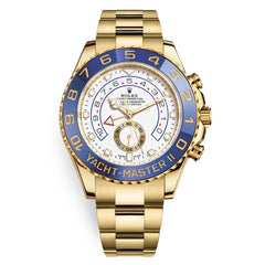 Rolex Yacht-Master 44mm Men's Mirror Automatic Watch – White Dial & Gold-Tone Stainless Steel Bracelet