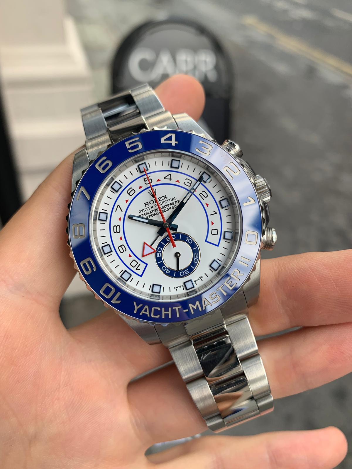 Rolex Yacht-Master II men's mirror watch, white dial – view 8