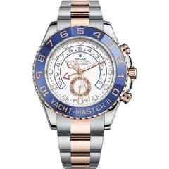 Rolex Yacht-Master II 44mm Men's Mirror Automatic Watch – White Dial & Two-Tone Silver & Rose Gold-Tone Stainless Steel Bracelet