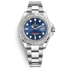 Rolex Yacht-Master 44mm Men's Mirror Automatic Watch – Blue Dial & Silver Stainless Steel Bracelet