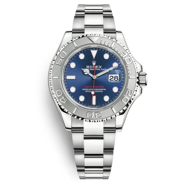 Rolex Yacht-Master 44mm Men's Mirror Automatic Watch – Blue Dial & Silver Stainless Steel Bracelet