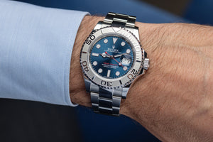 Rolex Yacht-Master men's mirror watch, blue dial – view 3