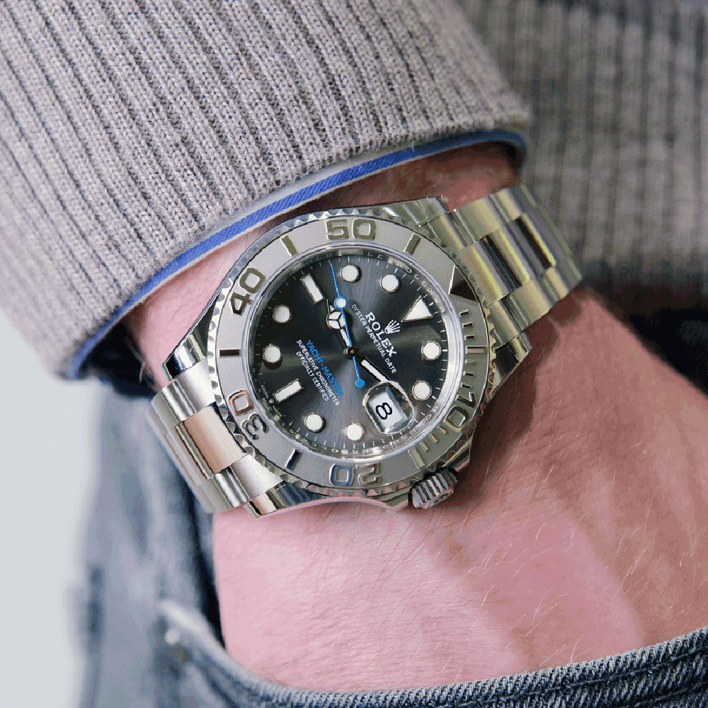 Rolex Yacht-Master men's mirror watch, silver dial – view 6