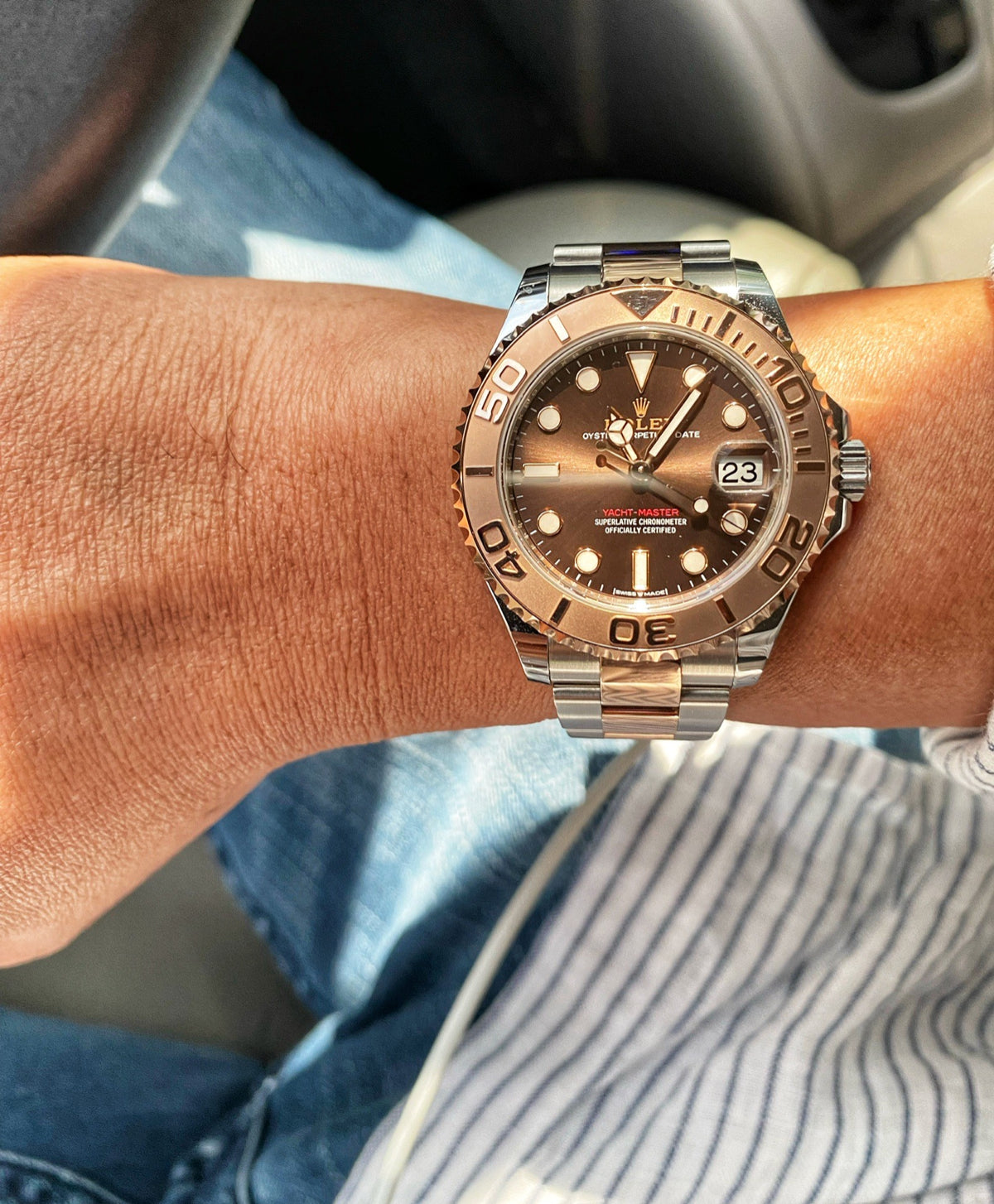 Rolex Yacht-Master men's mirror watch, brown dial – view 5