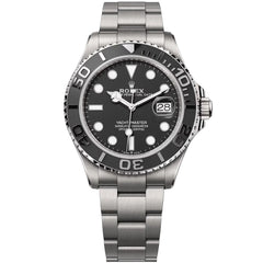 Rolex Yacht-Master 44mm Men's Mirror Automatic Watch – Black Dial & Silver Stainless Steel Bracelet