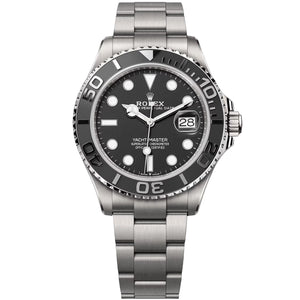 Rolex Yacht-Master 44mm Men's Mirror Automatic Watch – Black Dial & Silver Stainless Steel Bracelet