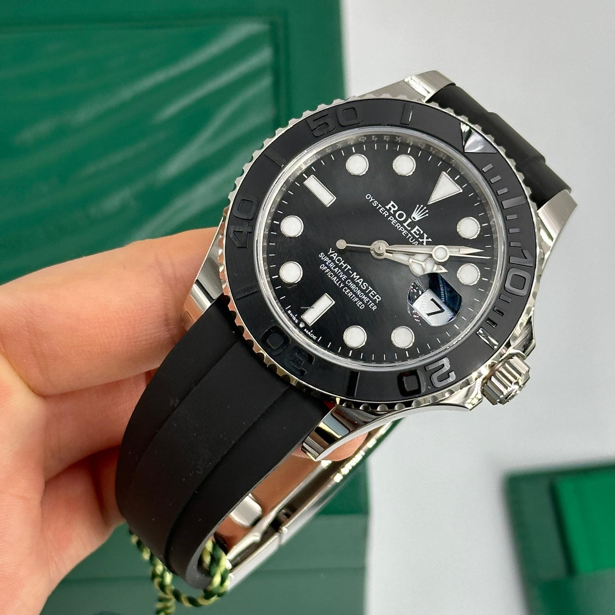 Rolex Yacht-Master men's mirror watch, black dial – view 10