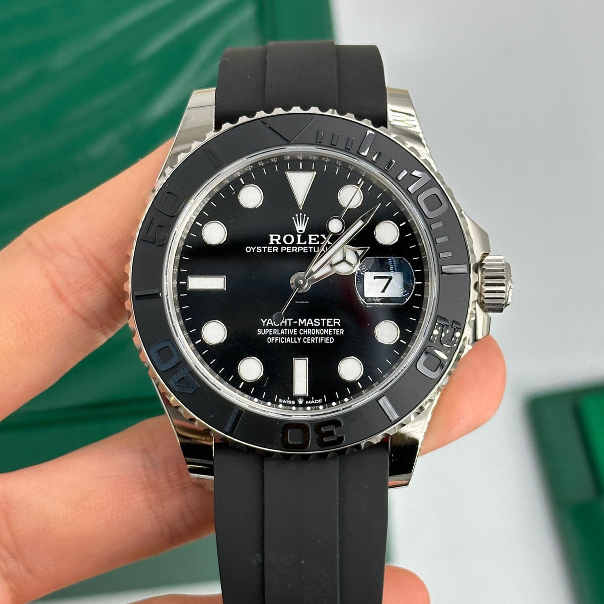 Rolex Yacht-Master men's mirror watch, black dial – view 2