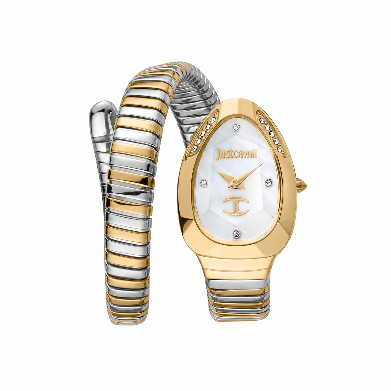 Just Cavalli Signature Snake JC1L229M0065 Mother of Pearl Dial Two-Tone Women's Watch