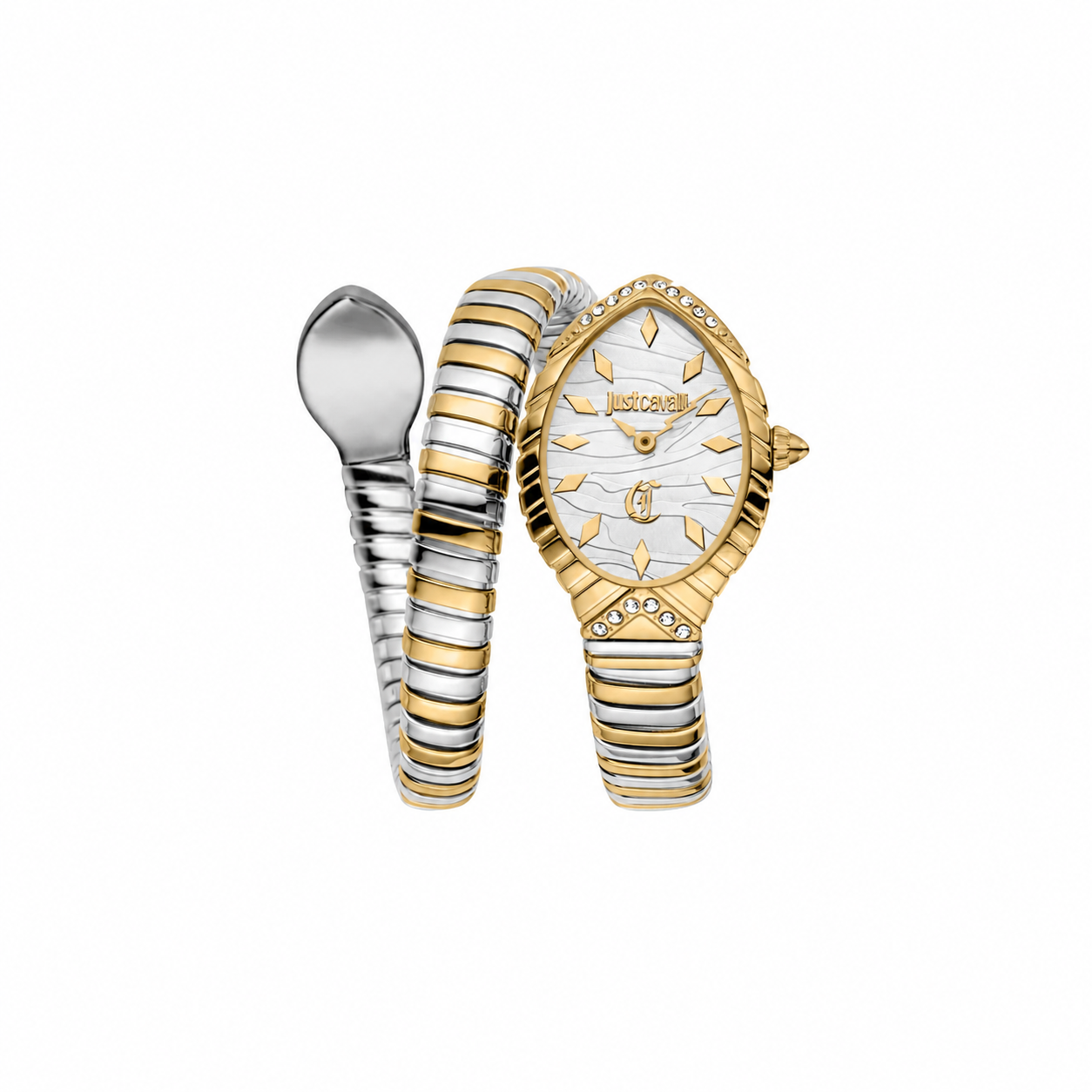 Just Cavalli Signature Snake JC1L322M0055 Mother of Pearl Dial Two-Tone Women's Watch