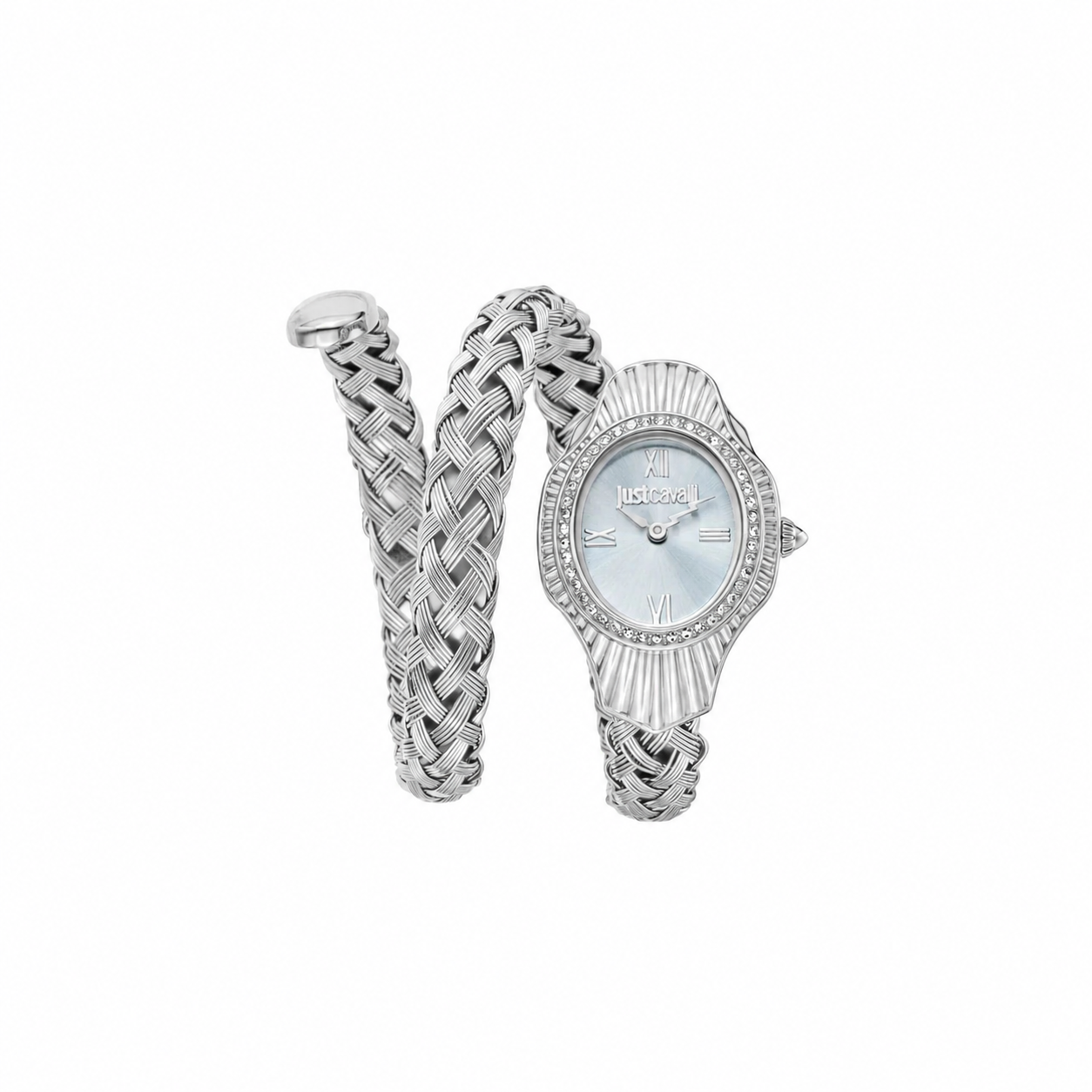Just Cavalli Signature Snake JC1L305M0015 Silver Dial Silver-Tone Women's Watch