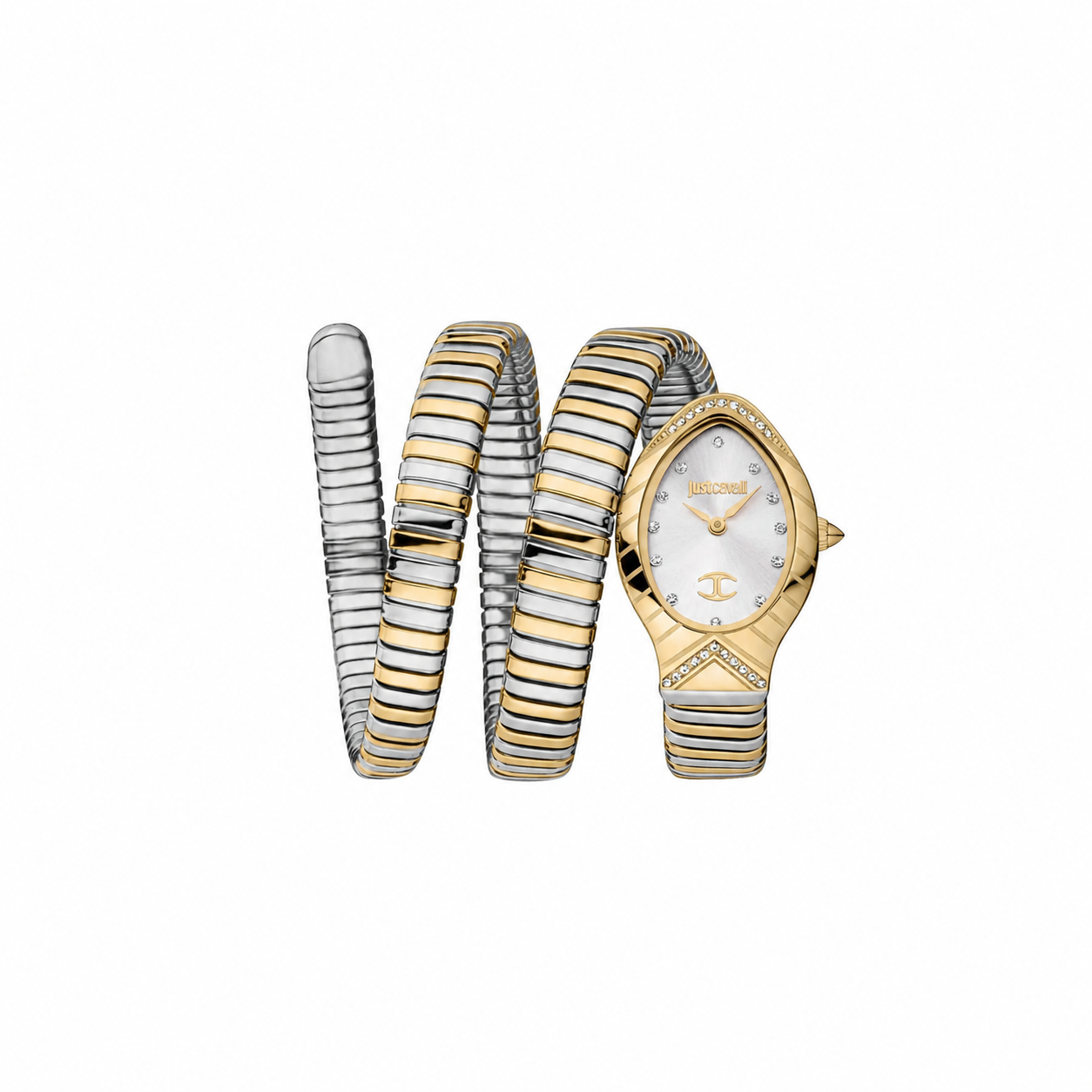 Just Cavalli Signature Snake JC1L248M0055 Silver Dial Two-Tone Women's Watch