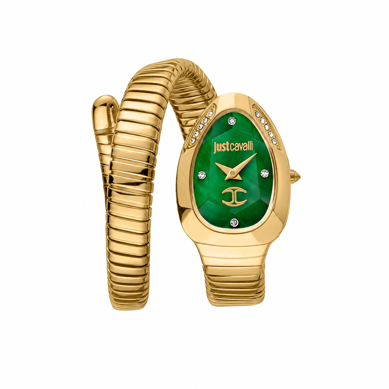 Just Cavalli Signature Snake JC1L229M0035 Green Dial Gold-Tone Women's Watch