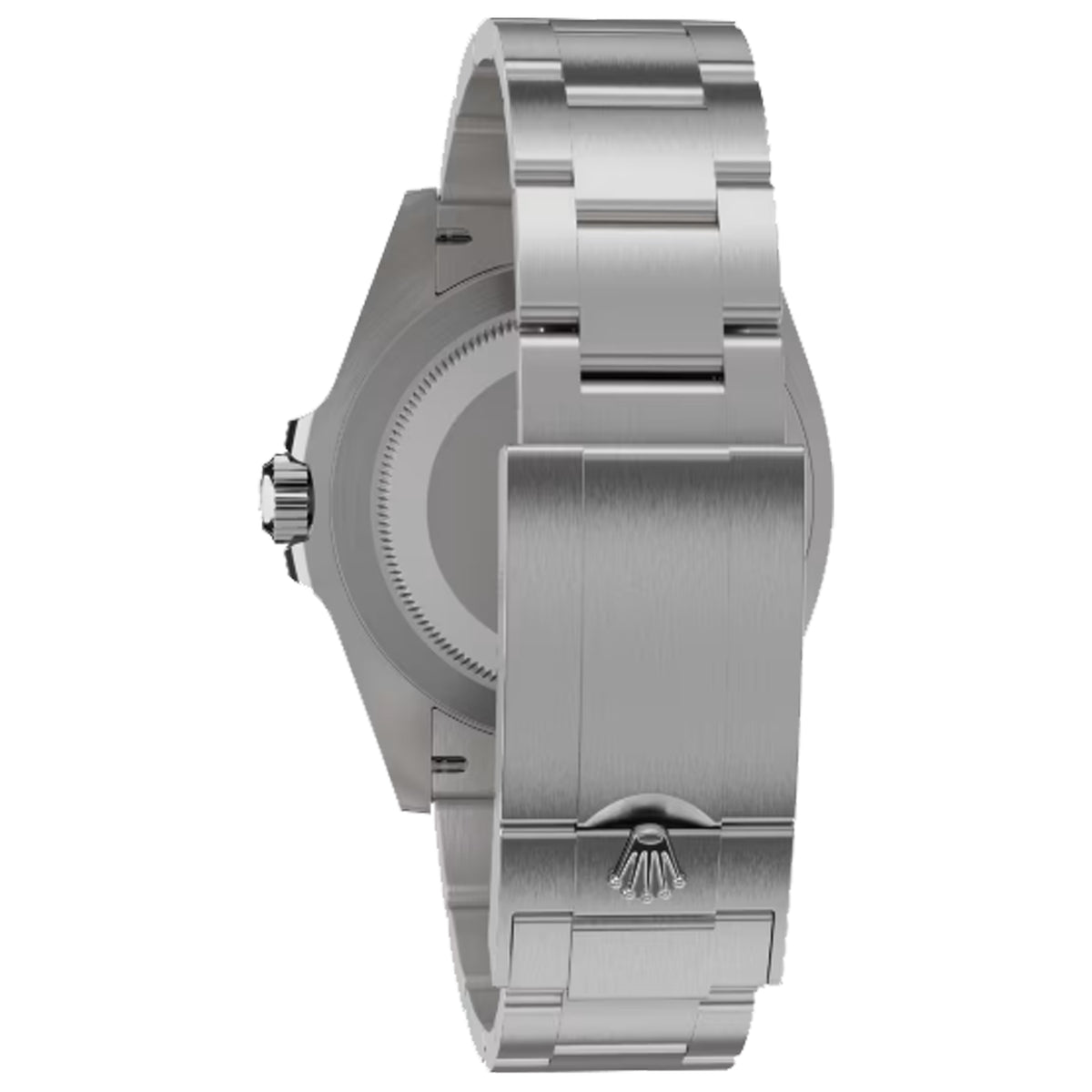 Rolex 36mm unisex mirror watch – case back and silver stainless steel three-link bracelet