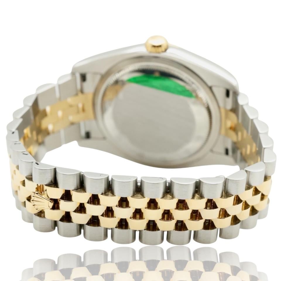 Rolex Datejust 41mm men's mirror watch – case back and two-tone silver & gold-tone five-link bracelet