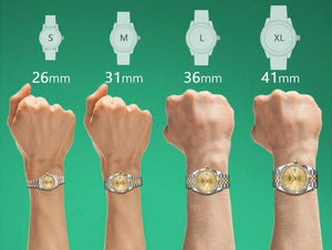 Rolex watch size guide – 26mm, 31mm, 36mm and 41mm on the wrist