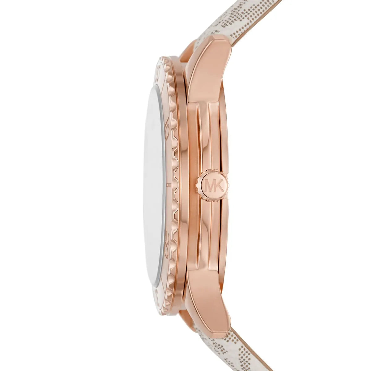 عرض جانبي لساعة Michael Kors MK6980 يوضح الإطار الرياضي الأنيق
