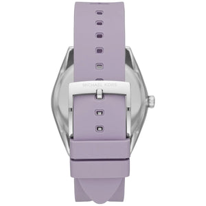 إبزيم ساعة مايكل كورس MK7143 فضي أصلي وسير رابر