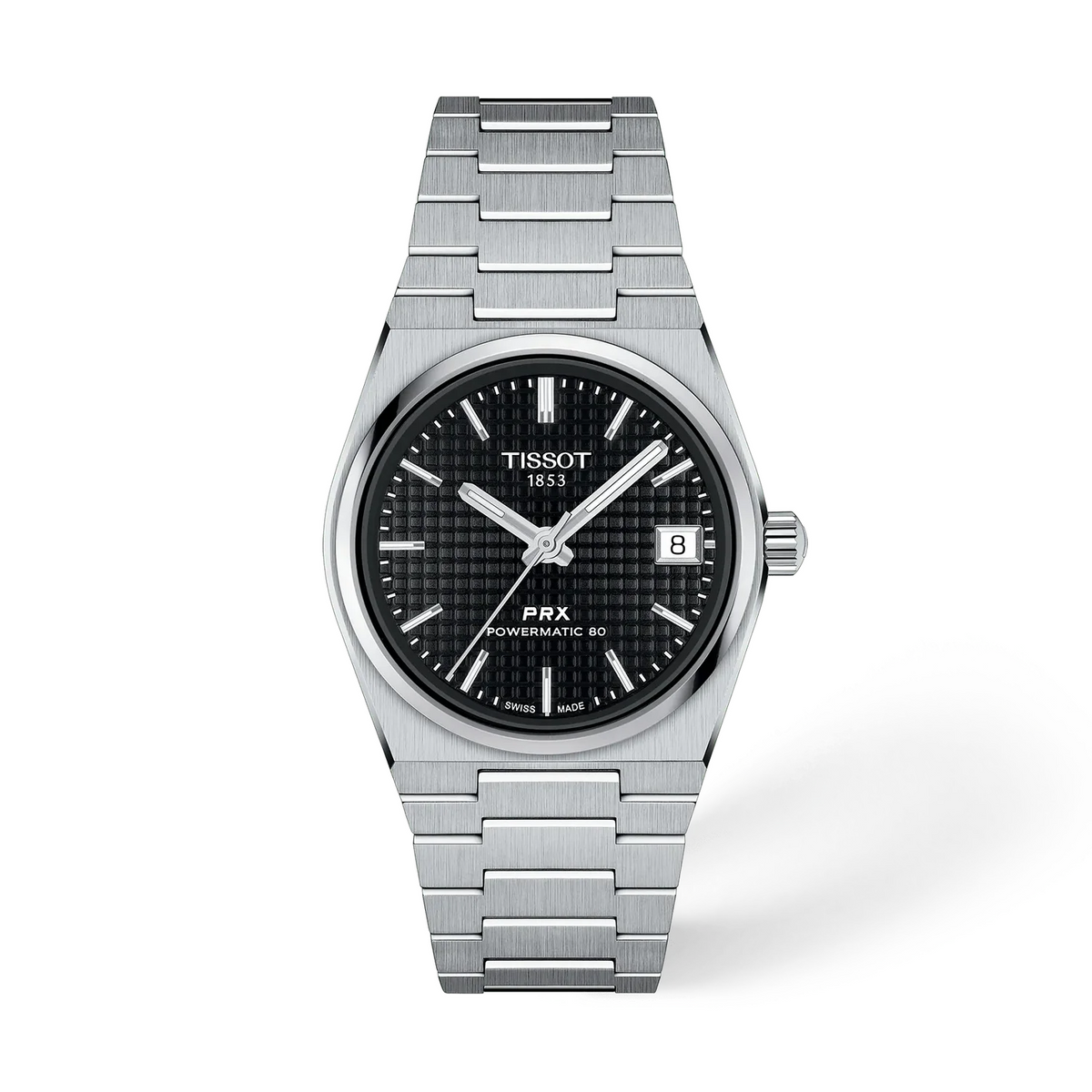 Tissot PRX T137.207.11.051.00 Unisex Automatic Watch – Black Dial & Silver Stainless Steel Strap | ساعة تيسو PRX للجنسين مينا أسود