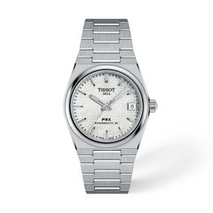 Tissot PRX T137.207.11.111.00 Unisex Automatic Watch – White Mother-of-Pearl Dial & Silver Stainless Steel Strap | ساعة تيسو PRX للجنسين مينا أبيض