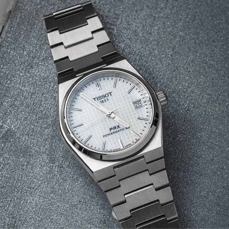 Tissot PRX T137.207.11.111.00 Unisex Automatic Watch – White Mother-of-Pearl Dial & Silver Stainless Steel Strap – view 7