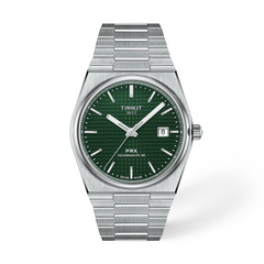 Tissot PRX T137.407.11.091.00 Men's Automatic Watch – Green Dial & Silver Stainless Steel Strap | ساعة تيسو PRX رجالي مينا أخضر