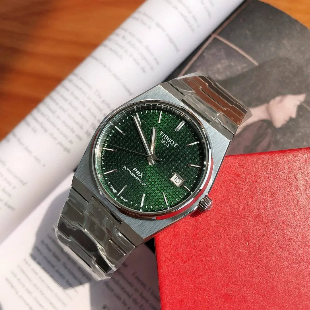 Tissot PRX T137.407.11.091.00 Men's Automatic Watch – Green Dial & Silver Stainless Steel Strap – view 10