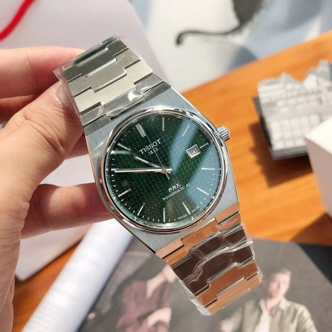Tissot PRX T137.407.11.091.00 Men's Automatic Watch – Green Dial & Silver Stainless Steel Strap – view 5