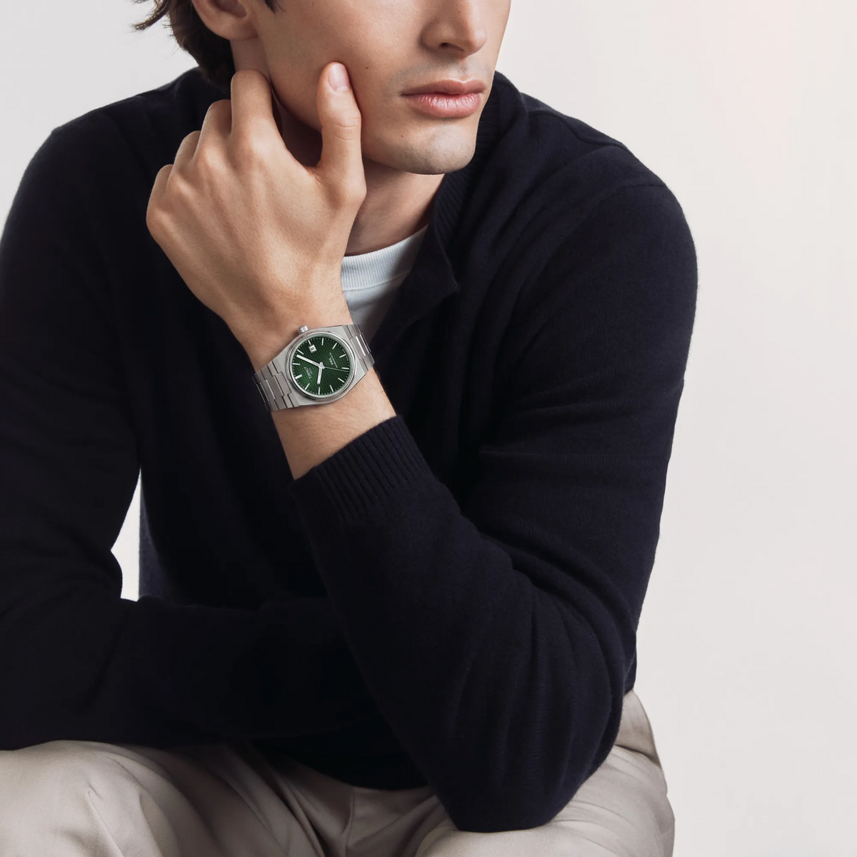 Tissot PRX T137.407.11.091.00 Men's Automatic Watch – Green Dial & Silver Stainless Steel Strap – view 6